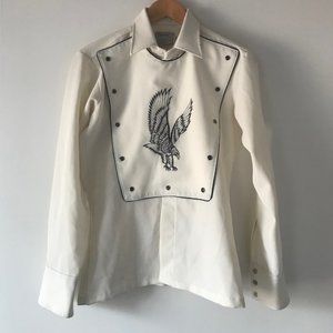 Giddy-up HBarC 70s Bib Cowboy Western Shrt w Eagle